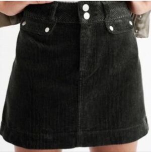 Abercrombie & Fitch Corduroy Mini Skirt Womens Size 8 Dark Green Preppy